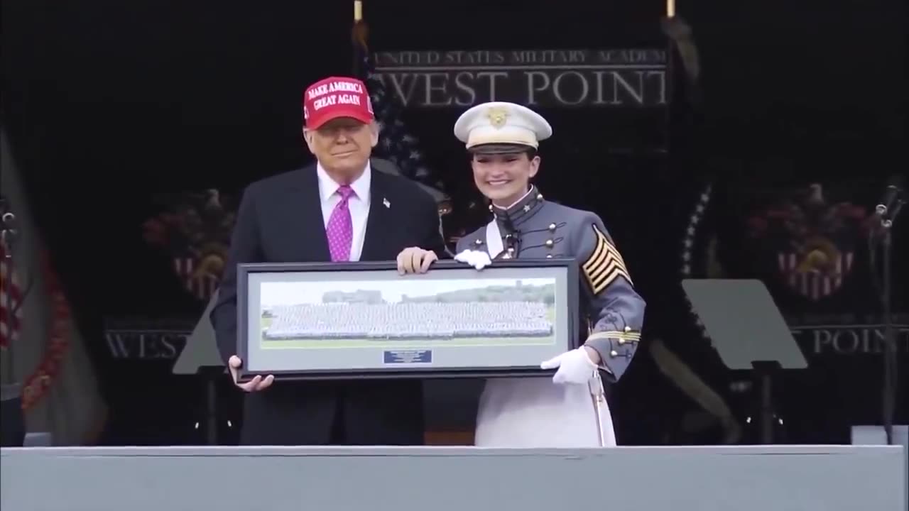 POTUS is presented with a gift from the West Point Class of 2025