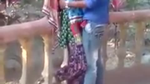 Indian Girl Friend Boy Friend Kissing on Public Place