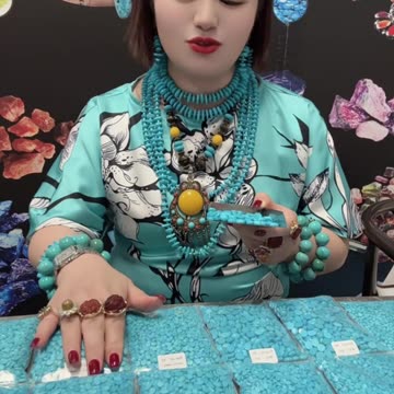 20250708-4 Sleeping Beauty Turquoise Cabochon: Blue - toned Elf Dancing on Fingertips