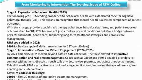 From Monitoring to Intervention: The Evolving Scope of RTM Coding