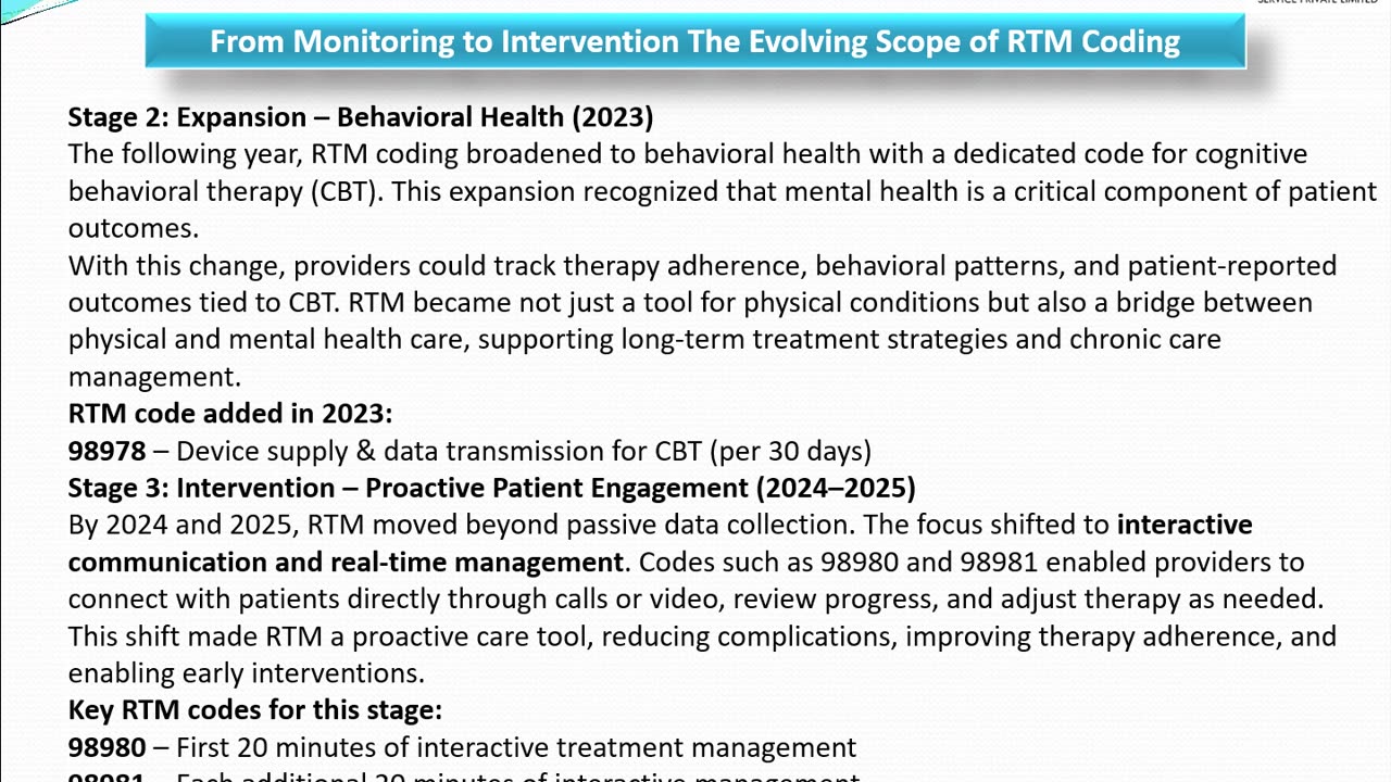 From Monitoring to Intervention: The Evolving Scope of RTM Coding