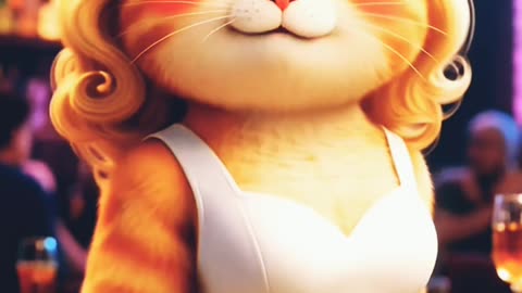 A cute cat doing makeup for his boy friend