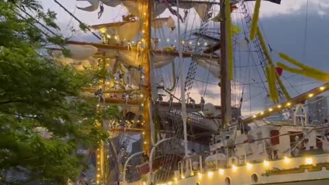 ⚠️ A massive Mexican ship hits the Brooklyn Bridge.