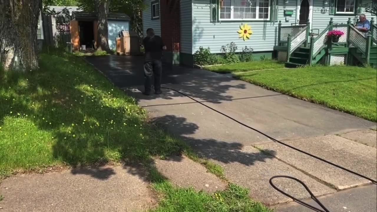 Me Spray Sealing A Driveway With The Beatles Song Help! Dubbed In