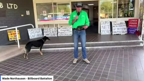 Billboard Battalion live at a public meeting at Hay NSW about the Pottinger Wind Factory - 5/6/2025