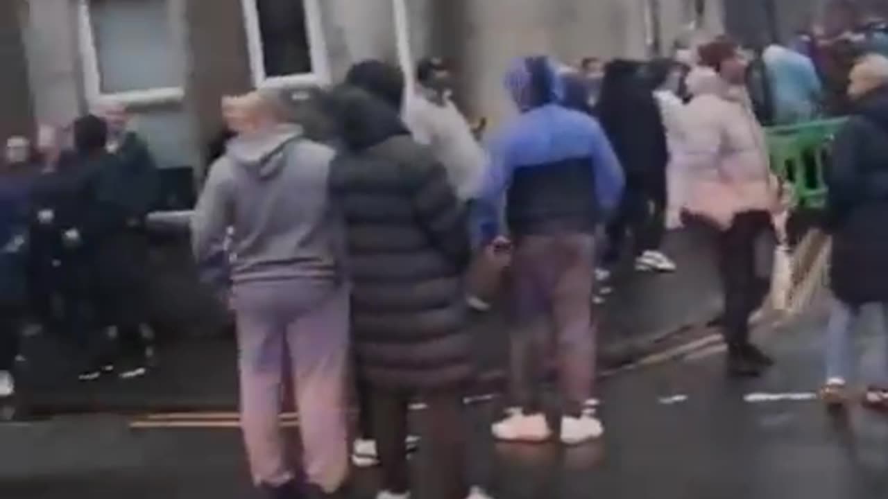 Meanwhile in #Ballymena, N.Ireland Locals erupt following the serious sexual assault of young girls