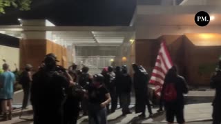Last Night Antifa in Portland had guillotine and burned an American Flag