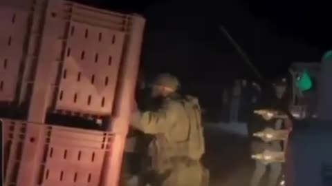 An Israeli Air Force transport helicopter last night landed equipment and humanitarian