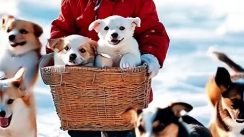 "Niño que juega con perritos, termina lleno de lamidos y alegrías."