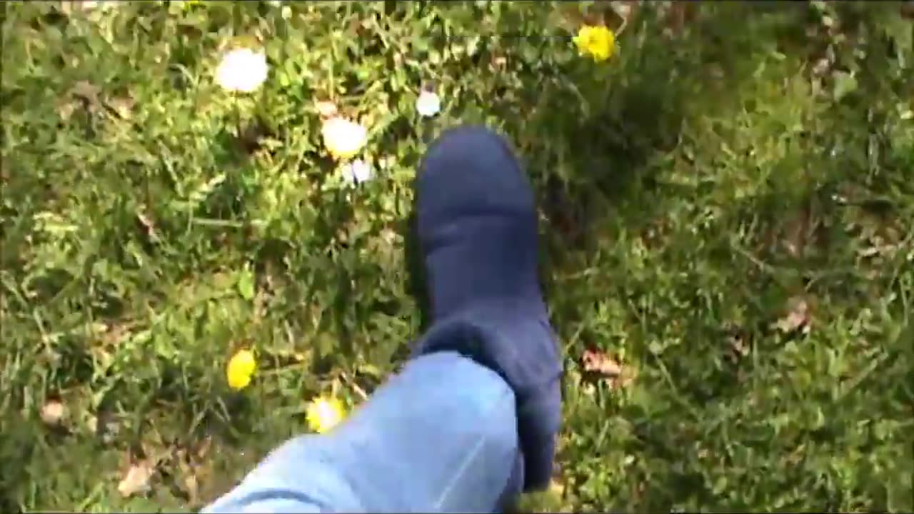 Crushing Flowers Under Blue Uggs Boots