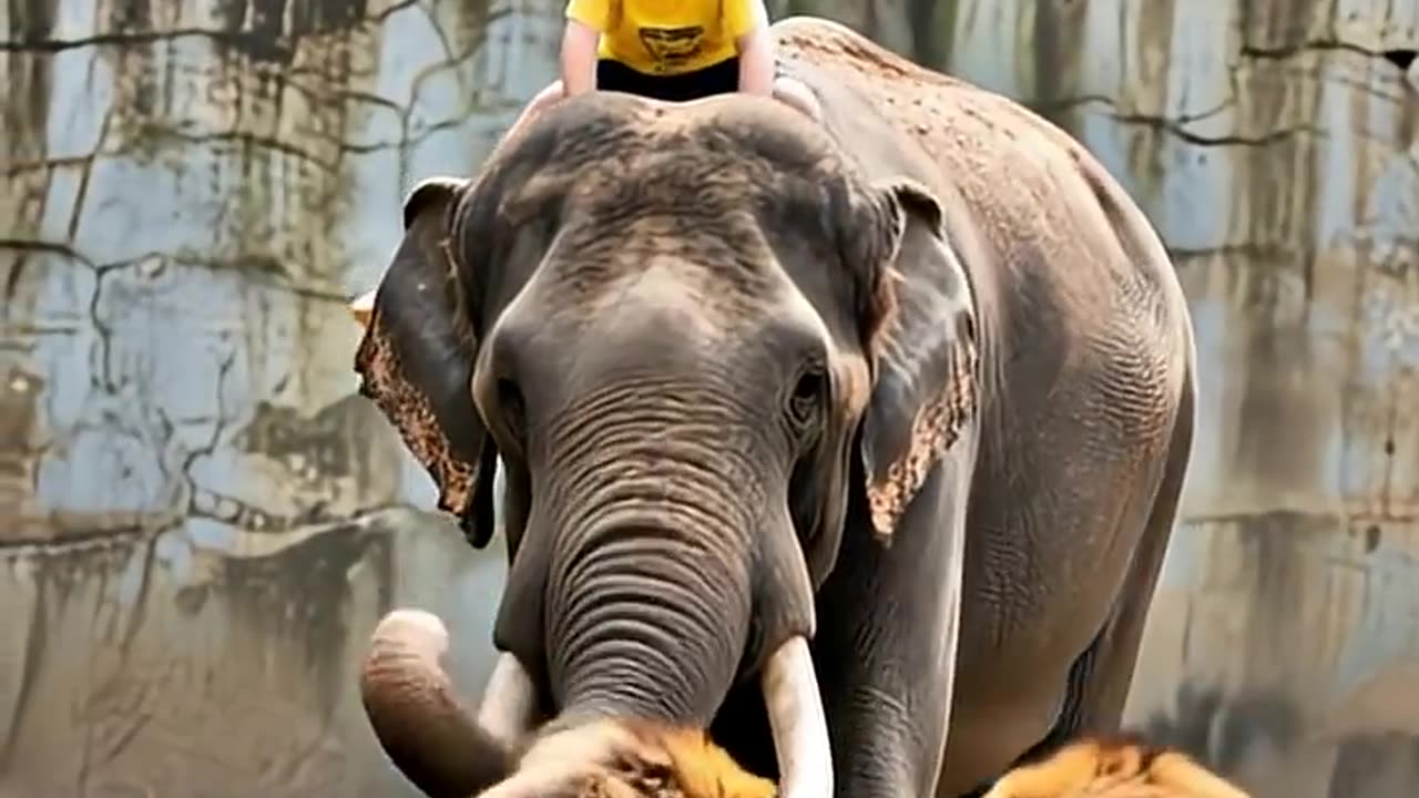 HEROIC ELEPHANT SAVES CHILD FROM LION ATTACK IN ZOO!