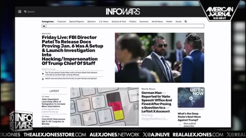 ALEX JONES - INFOWARS LIVE - ALEXJONES.NETWORK - THERE'S A WAR ON FOR YOUR MIND! ➡ THE ALEX JONES SHOW • WAR ROOM WITH OWEN SHROYER • THE AMERICAN JOURNAL WITH HARRISON SMITH • SUNDAY NIGHT LIVE WITH CHASE GEISER