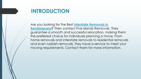 Best Interstate Removals in Kemblawarra