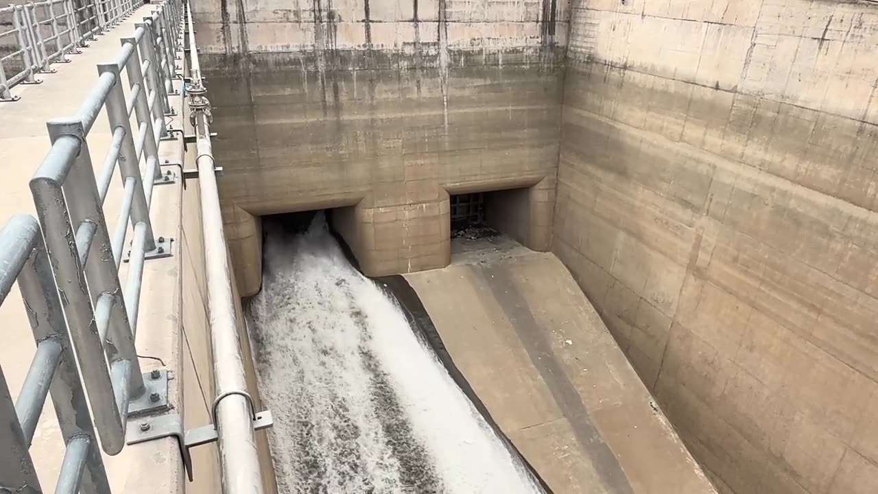 Open dam gates