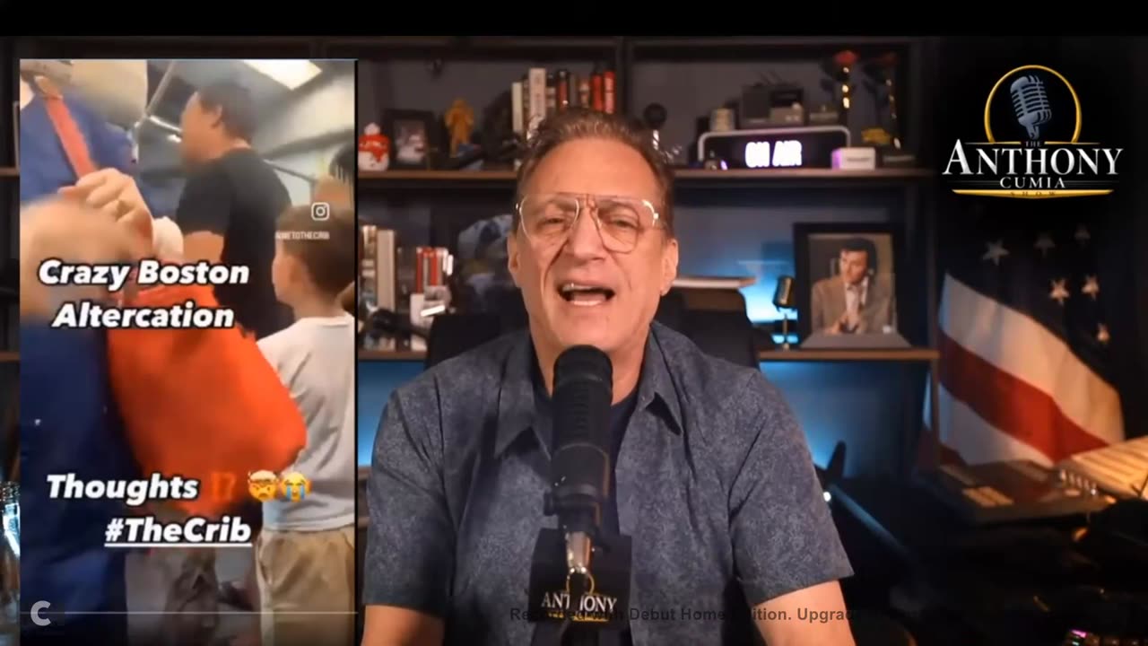 White guy stand up to black guy on train