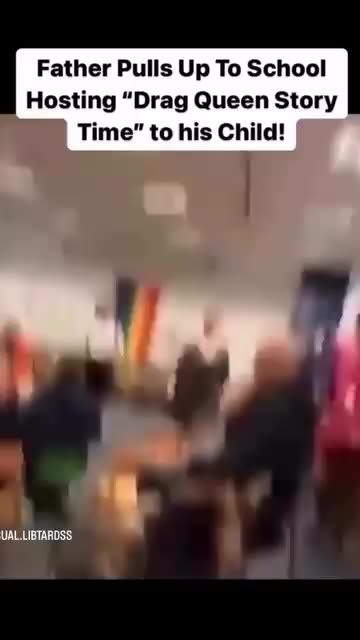 Father Pulls Up To School Hosting "Drag Queen Story Time" to his Child!