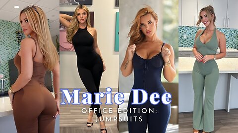 NEW MARIE OFFICE CRUSH| Jumpsuit Edition 💕 Modeling a Variety of Tight Plunging Jumpsuits in Office
