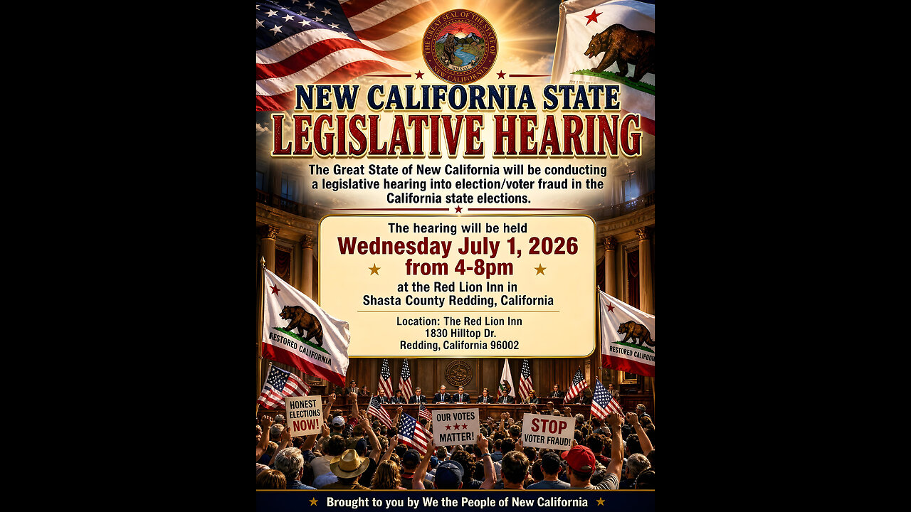 GREAT NEW CALIFORNIA STATE JULY 26, 2026 PUBLIC CALL