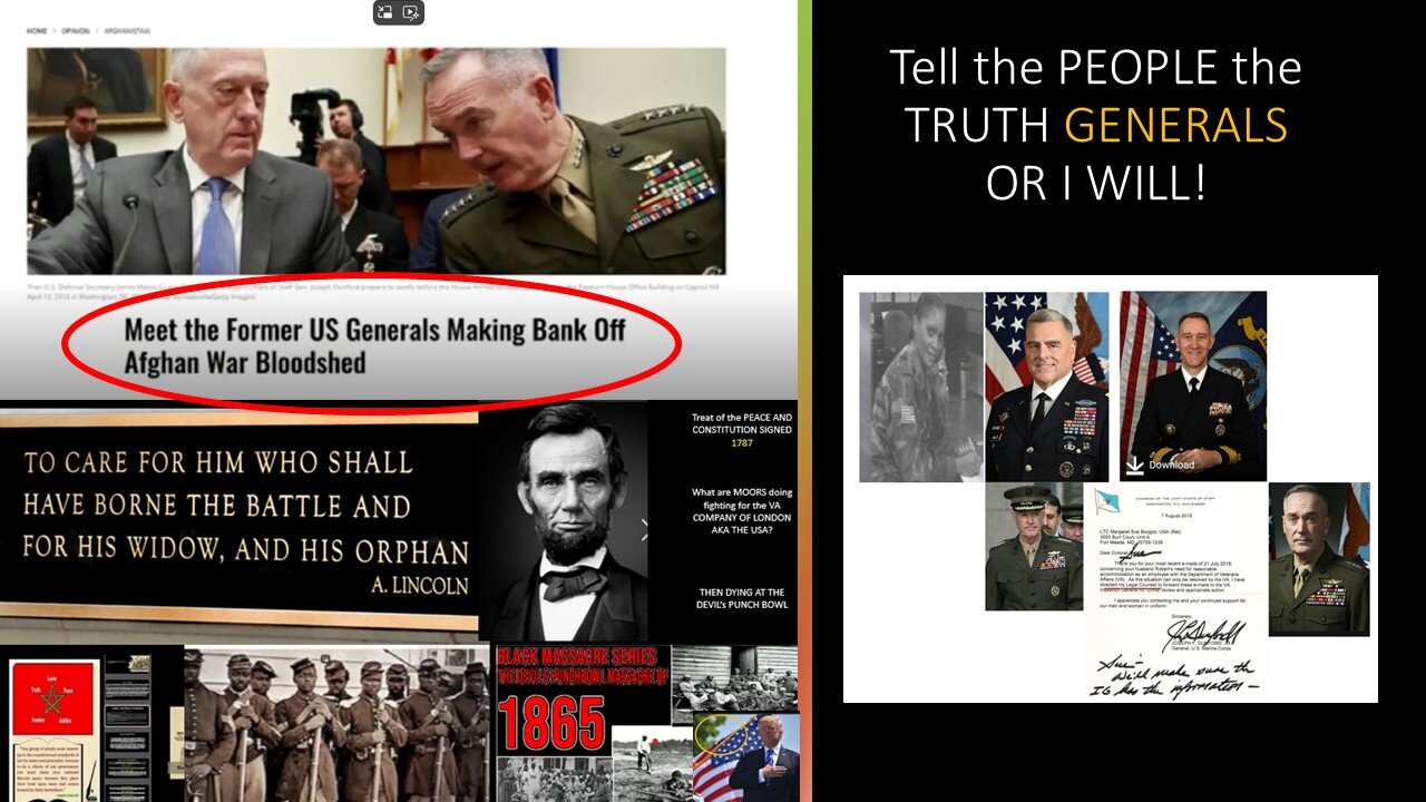 WHO IS MAKING BANK OFF THE WARS GENERALS? TELL THE PEOPLE THE TRUTH