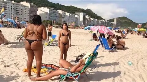 🇧🇷 Copacabana Beach Walk A Beautiful Day at Brazil