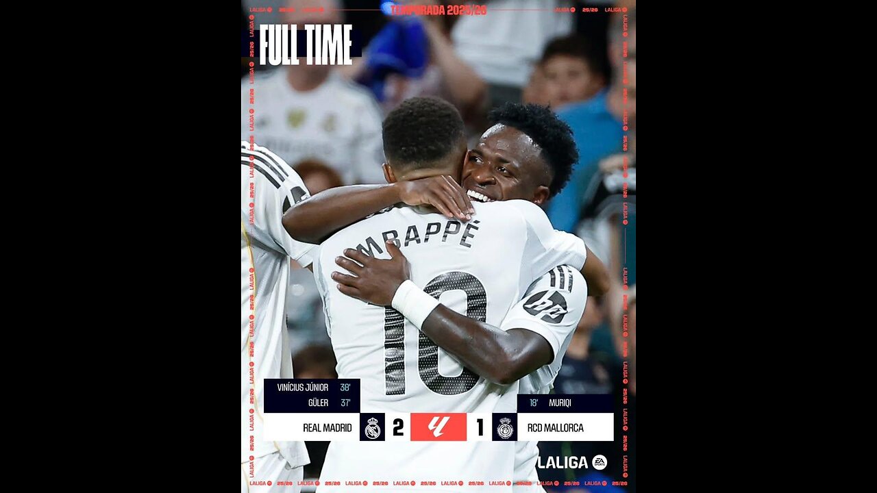 Real Madrid leads with 9 points