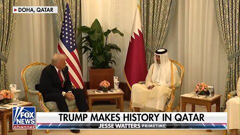 TRUMP GETS A GRAND WELCOME IN QATAR