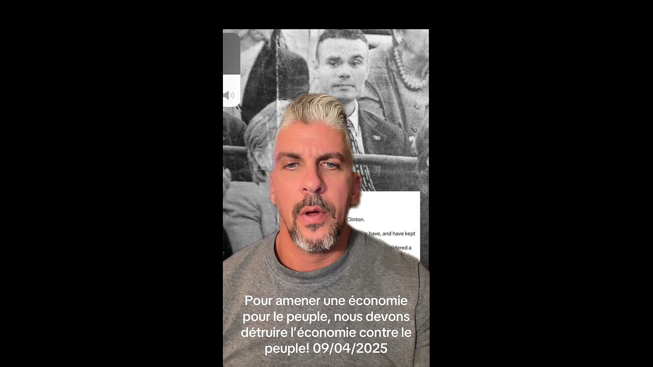 Pour amener un économie pour le peuple, on doit détruire l’économie contre le peuple! 09/04/2025