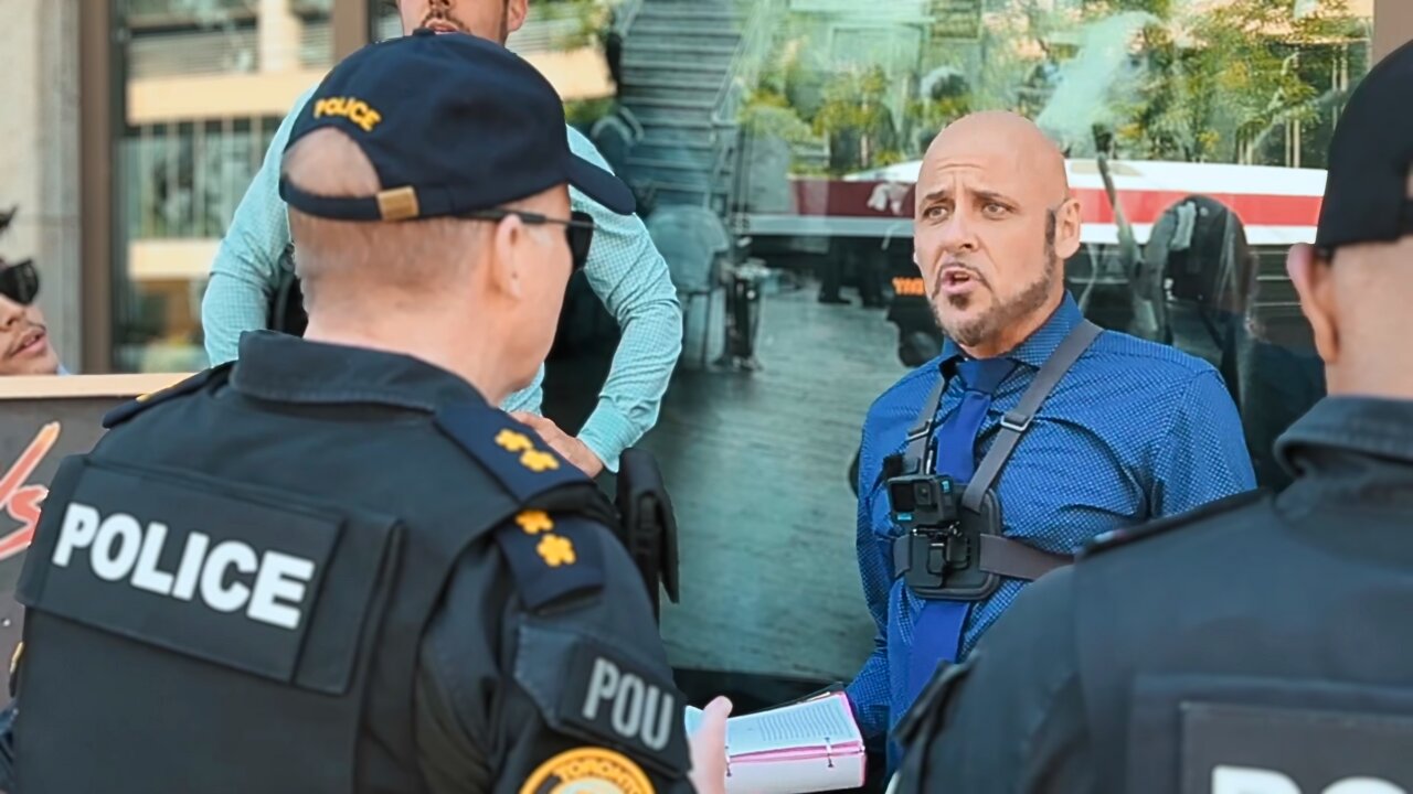 Toronto Police Officer Threatens to Arrest Preacher At Toronto LQBTQ Pride Parade!