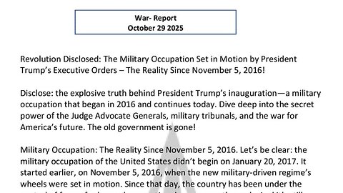 WAR REPORT - OCT 29 2025 - TRUMP'S MILITARY JUSTICE AND POWER