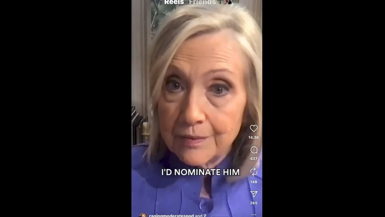 Hillary: “If Donald Trump negotiates end to Putin's war ...I'll nominate him Nobel Peace Prize
