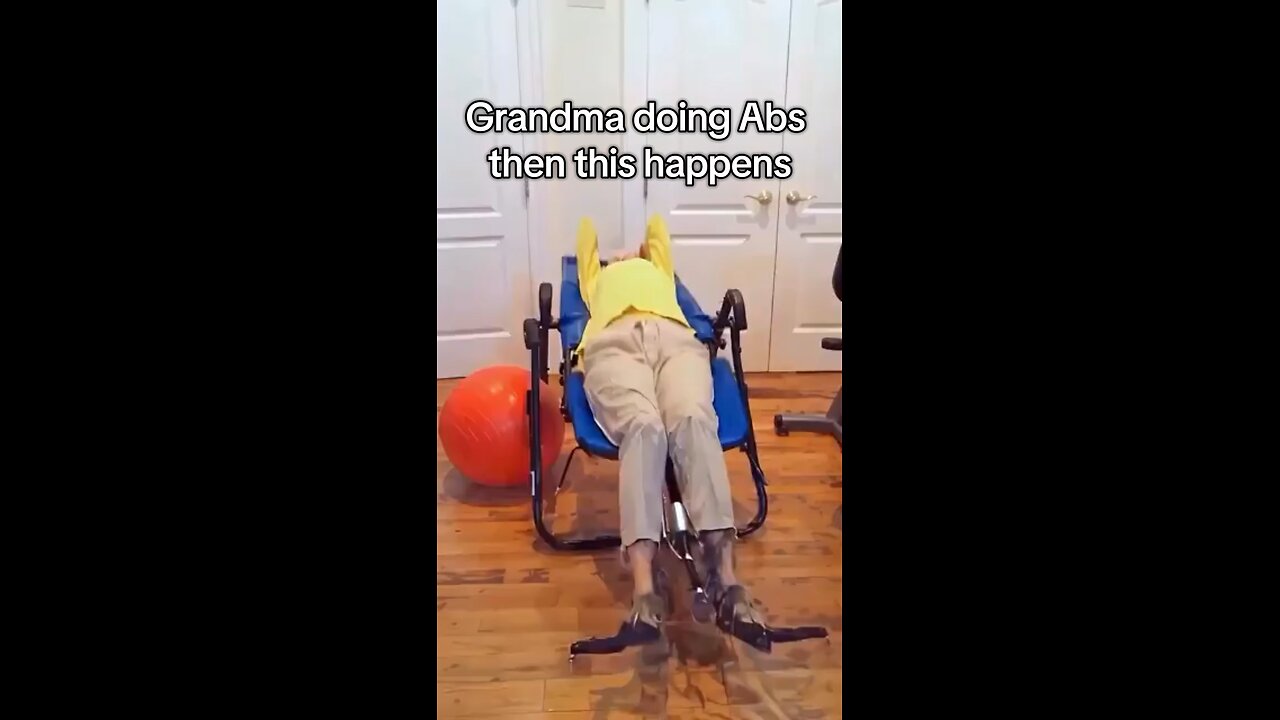 Grandma doing abs then this happens 😳😳