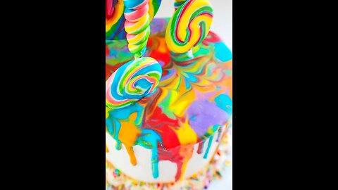 Rainbow Lollipop Drip Cake Recipe (Step by Step)