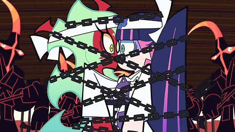 scanty and stockings vs ninja ghost | Panty & Stocking with Garterbelt 2nd Season