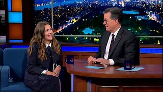 Drew Barrymore Rehashes Her David Letterman ‘Striptease’ for Stephen Colbert