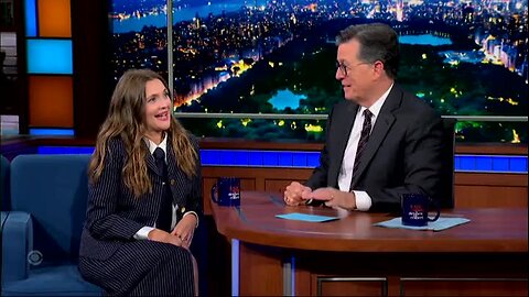 Drew Barrymore Rehashes Her David Letterman ‘Striptease’ for Stephen Colbert