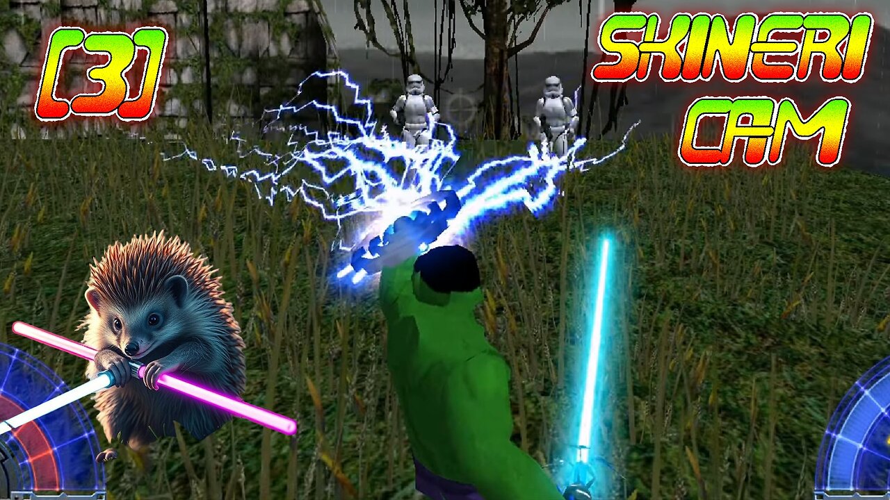 Teaching Skineri how to play Jedi Knight |3| Force Power Basics, Reborns and Rancor SKINERI🎥 [CZ/EN]