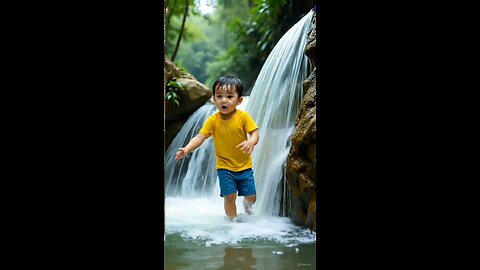 the boys fall in waterfall