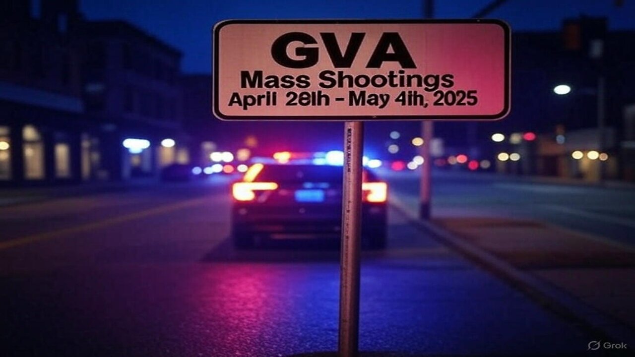 Mass Shootings according Gun Violence Archive for April 28th to May 4th, 2025