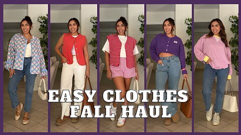 FALL 2025 EASY CLOTHES USA TRY ON HAUL | COLORFUL CASUAL STYLE | TRANSITIONAL OUTFITS | OUTERWEAR