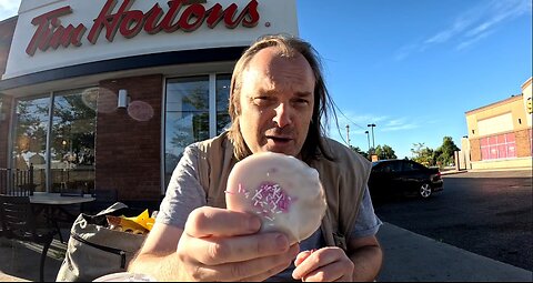 Tim Hortons Sour Glazed Blueberry Donut Strawberry Vanilla Donut + Bonus Review