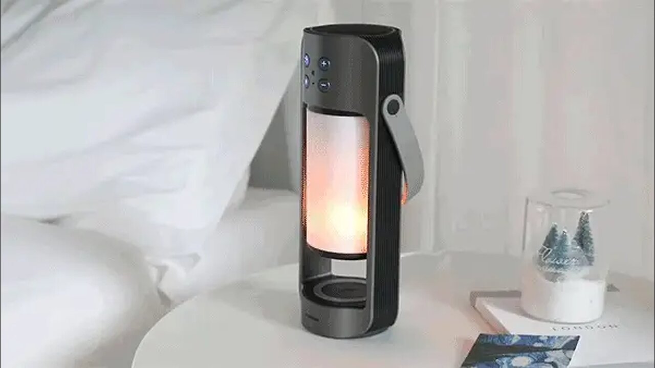 Portable LED Flame Bluetooth Speaker, with HD Speakers, 10W Wireless Phone Charger, Hi-Fi Sound