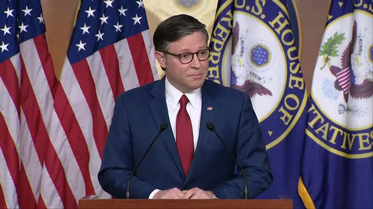 WATCH LIVE: Speaker Johnson reacts after Dems SPLIT to end shutdown