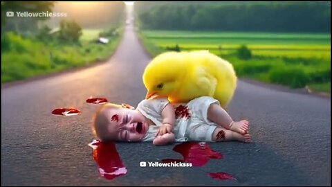😥😢🐣Chick saves the baby👶from Accident😥🚗🚙(144P)