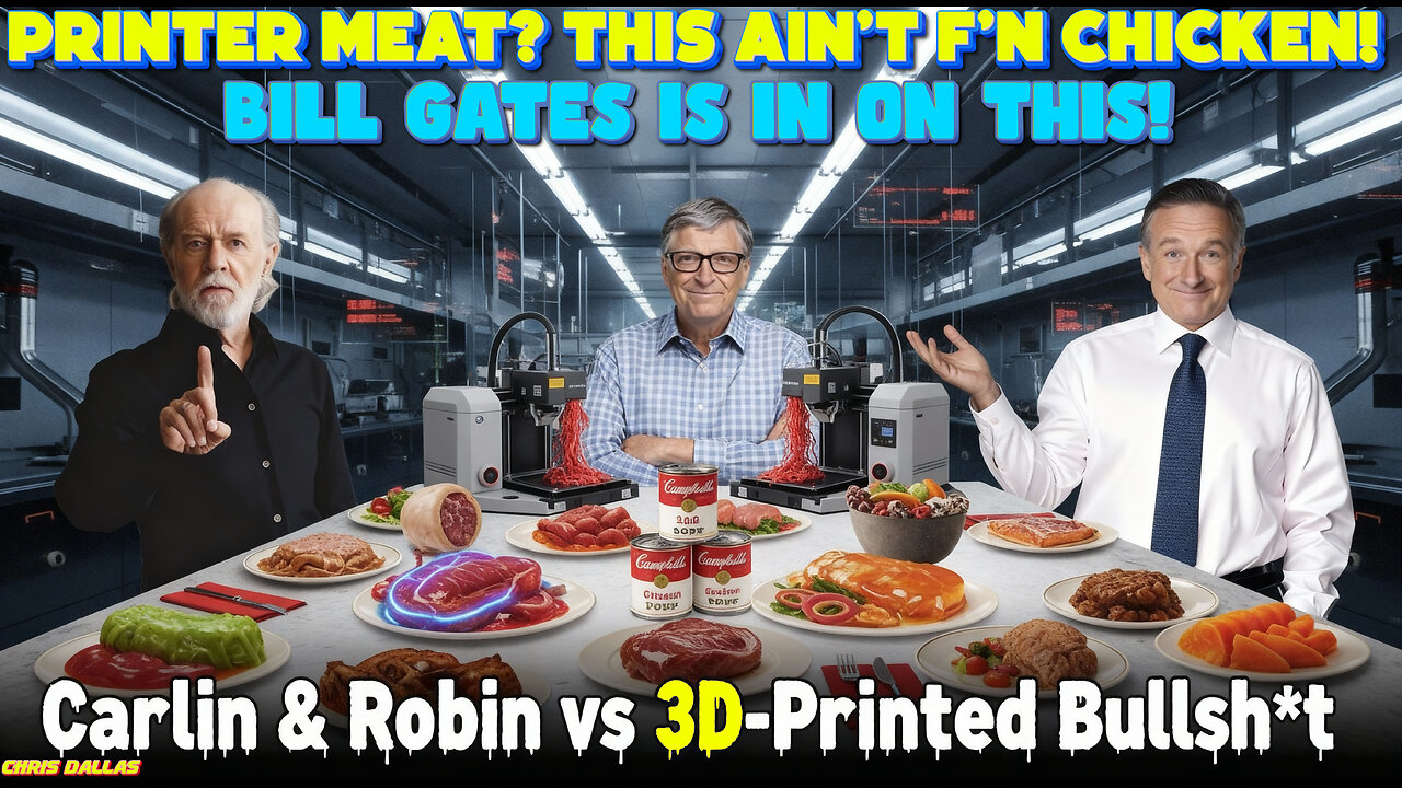 3 D Meat, Soup Lies & Bill Gates Is In On This! Carlin & Robin Go OFF! Printer Meat Ain’t Chicken!