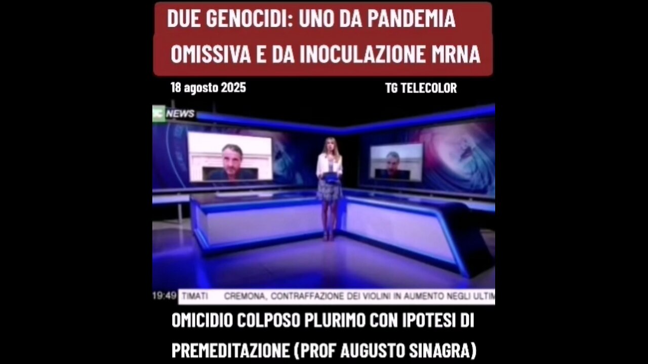 TG TELECOLOR - GENOCIDIO PANDEMICO: "OMICIDIO COLPOSO PLURIMO CON IPOTESI DI PREMEDITAZIONE (PROF AUGUSTO SINAGRA)"