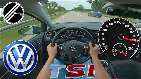 VW Golf 7 1.4 TSI DSG | 140 PS | Top Speed Drive German Autobahn No Speed Limit POV
