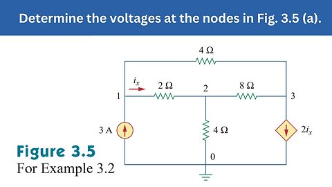 Example 3.2 | Determine the voltages at the nodes in Fig. 3.5(a) | FEC 4th Edition