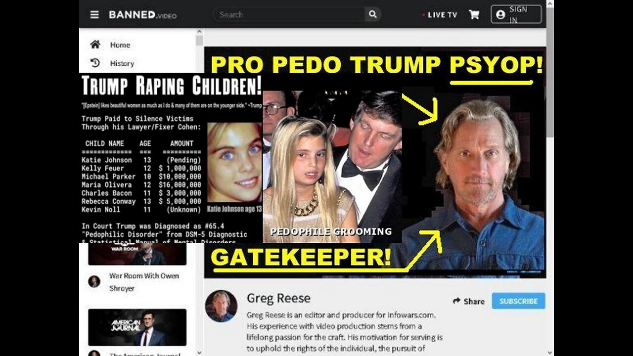 Controlled Opposition Gatekeeper PRO PEDO TRUMP Traitor Greg Reese Again!