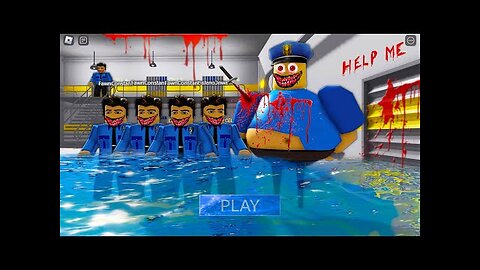 WATER NIGHTMARE MODE! Escaping from a BARRY'S PRISON RUN! And BECAME the POLICE PLAYERS
