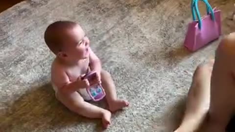 baby and dad have fun